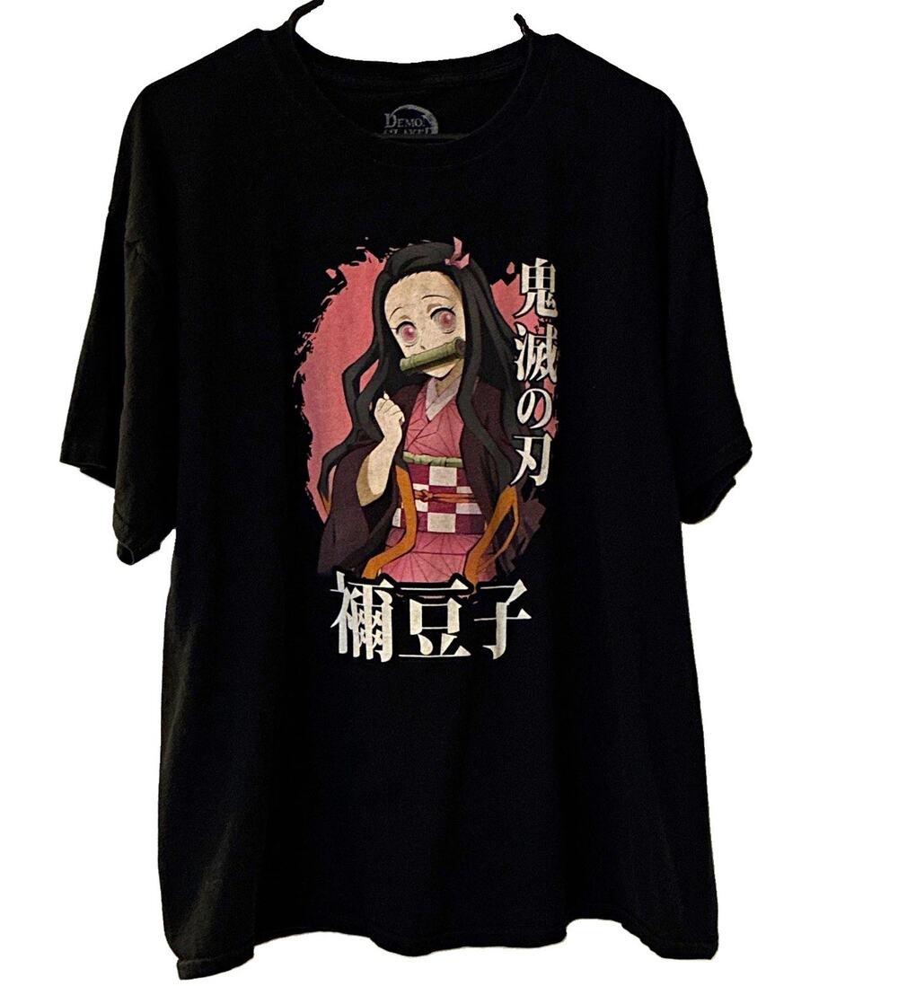 Demon Slayer Nezuko Kamado Anime T Shirt Mens XL Black Graphic Tee Aniplex GEE